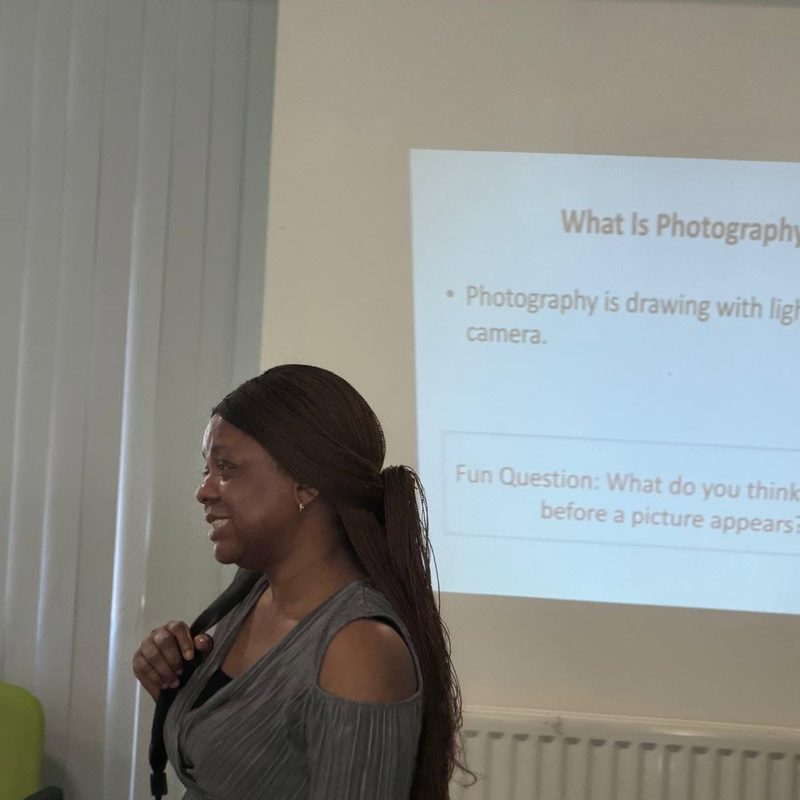 Aunty Kikelomo introducing photography to the group
